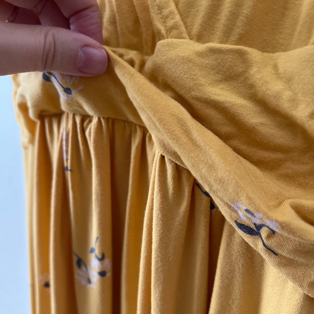 Yarrow Yellow Wrap Look Posy Floral Maternity Sleeveless Stretchy Midi Dress M - Picture 5 of 7